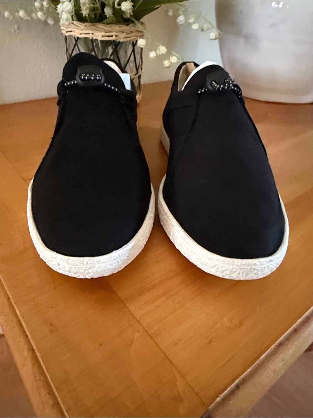 Lucky Brand Black Suede Slip-On Sneakers with White Sole - Picture 5 of 13
